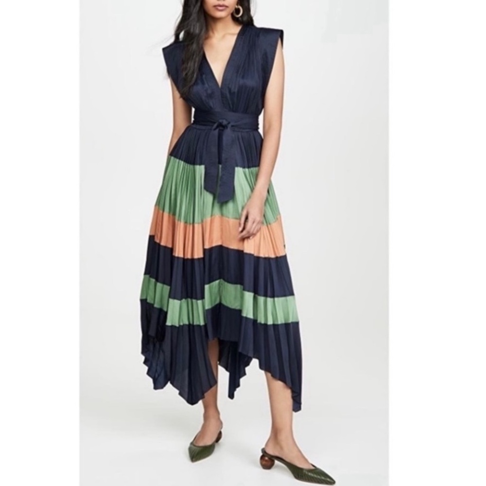 ULLA JOHNSON Maysha Pleated midi Dress Sz 10
